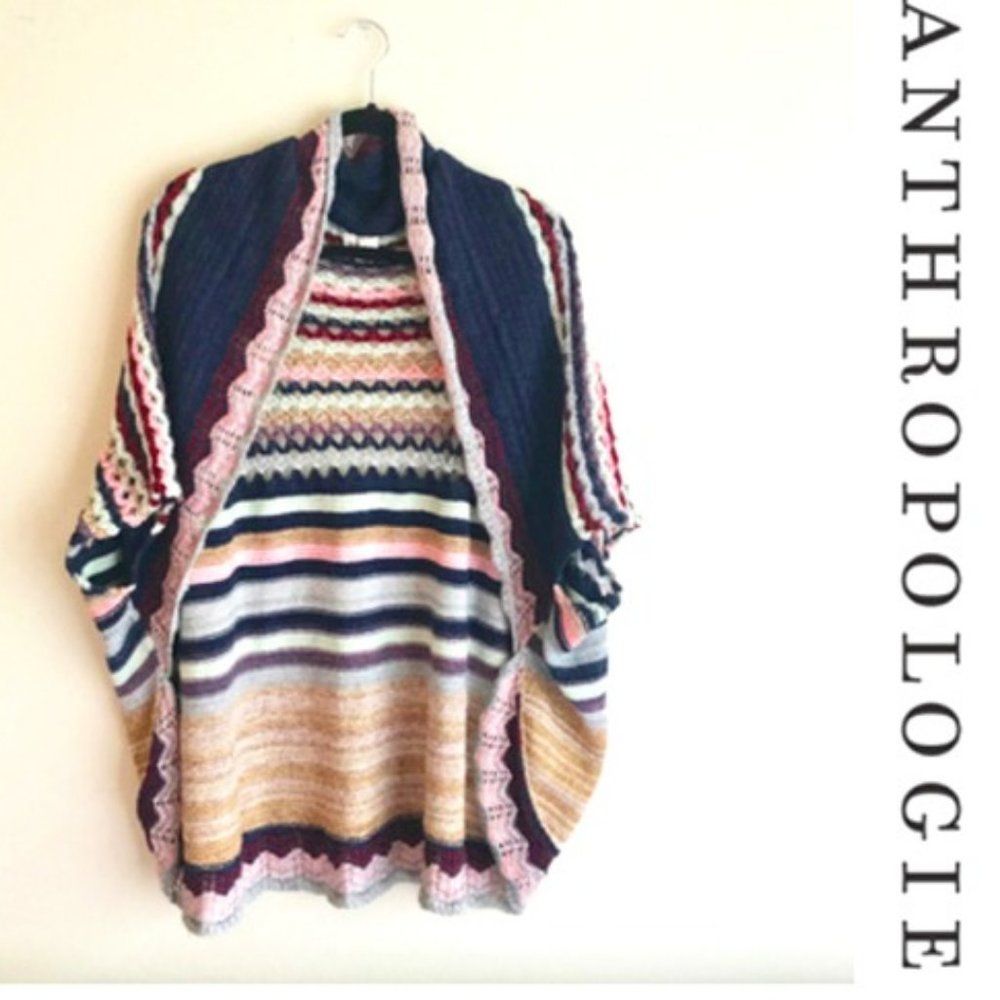 Anthro Moth Kearny Crochet Cardigan Sweater Size L